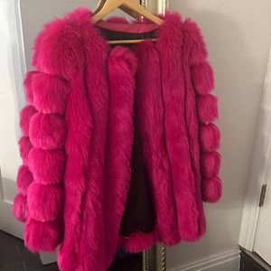 Pink Vegan Fur coat